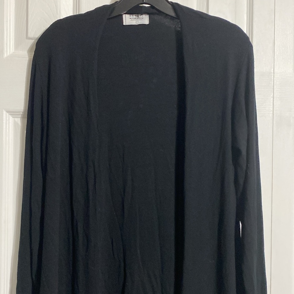 Mott50 Black bamboo knit soft Cardigan Sweater size LARGE - Picture 4 of 12